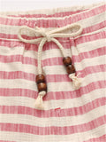 Men Stripe Printed Drawstring Beach Shorts