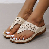 Hollowed-Out Design Lightweight Flip Flop For Women