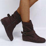 Fashion Non-Slip Faux Suede Flat Heels Ankle Boots for Women