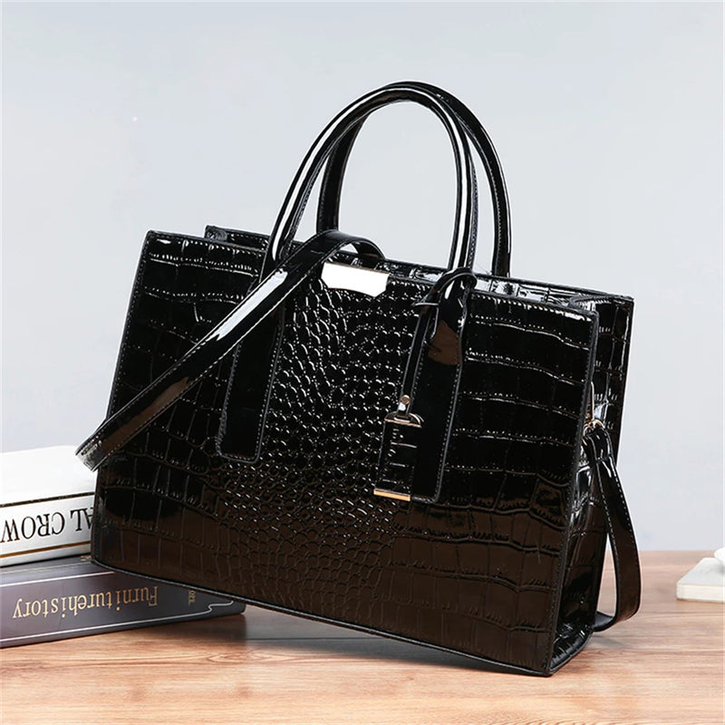 New Stylish Vintage Sequined Crocodile Printed High Quality Handbags