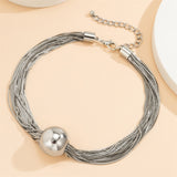 Classy Big Ball Multi-layer Choker Collarbone Chain Necklaces