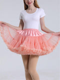 Pretty Ballet Elastic Waistband Tulle Mini Flared Tutu Skirt