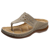 Hollowed-Out Design Lightweight Flip Flop For Women