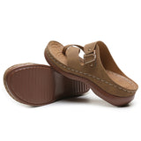 Female Casual Ankle Strap Flip Flops Wedge Slippers