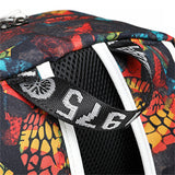 Men's Unique Abstract Print Waterproof Zipper High School Oxford Bag