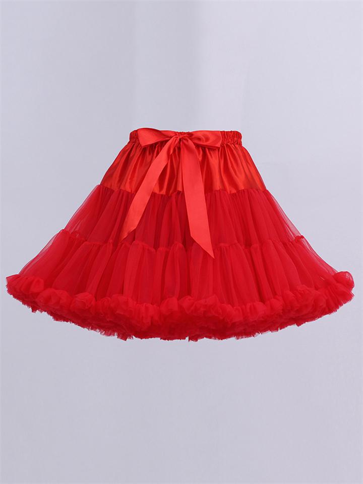 Pretty Ballet Elastic Waistband Tulle Mini Flared Tutu Skirt