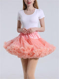 Pretty Ballet Elastic Waistband Tulle Mini Flared Tutu Skirt