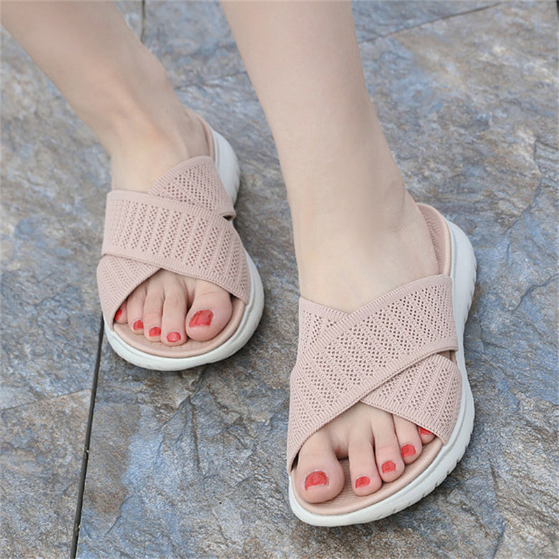 Casual Comfy Plus Size Flat Open Toe Female Summer Slippers