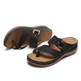 Female Casual Ankle Strap Flip Flops Wedge Slippers