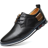 Men's Faux Leather Soft Solid Color Lace Up Flats Shoes