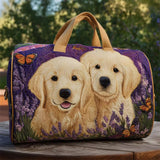 Golden Retriever Puppies Flora Pattern Weekender Duffle Bag
