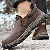 Men's Faux Leather Casual Slip-On Cozy Loafers Anti-Slip Flat Shoes