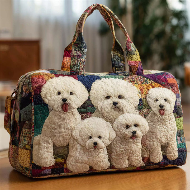 Cute Bichon Frise Pattern Weekender Duffle Bag
