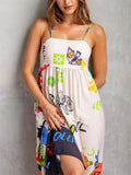 Lovely Cartoon Printed Women's Back Tie-up Dress
