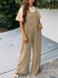 Cute Square Neck Loose Large Pocket Jumpsuit for Women