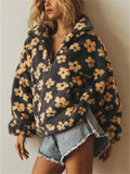 Women's Autumn Floral Long-sleeved Pullover Fleece Sweatshirts