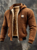 ‌Men's Hooded Bomber Jacket with Faux Fur Lining Winter Warmth‌