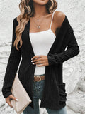 Women's Casual Solid Color Pockets Long Sleeve Cardigan Sweater