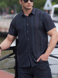 Men's Stylish Plus Size Button Up Striped Shirts