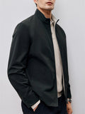 Korean Style Men's Long Sleeve Waist Length Stand Collar Jacket