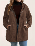 ‌Women's Fashion Zip Up Hooded Jacket for Spring Autumn