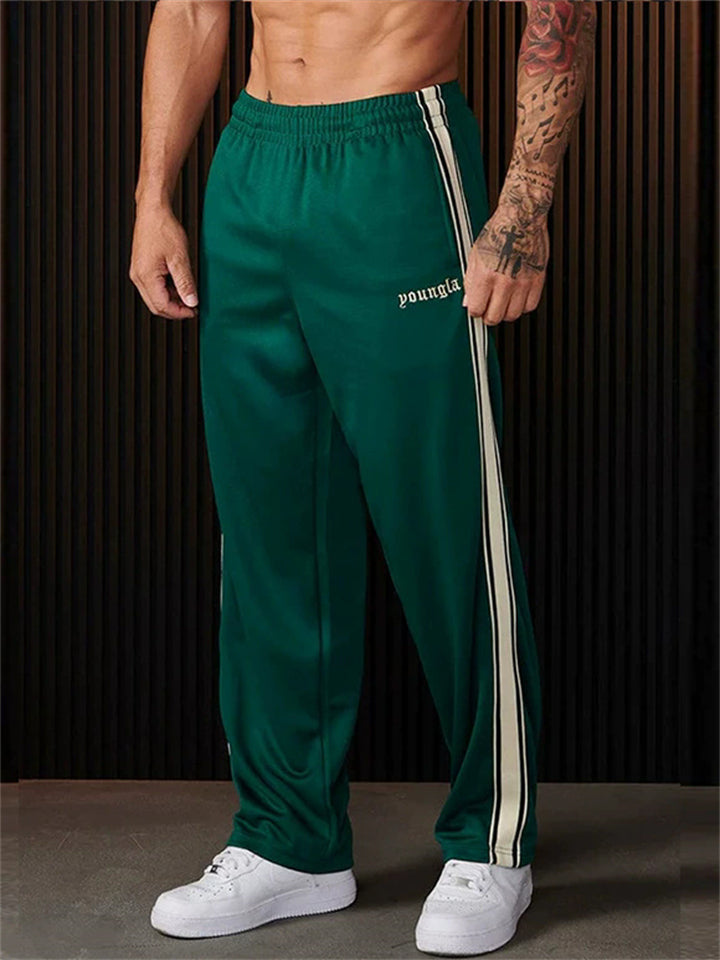 Men's Simple Loose Fit Casual Sportswear Stripe Side Sweatpants