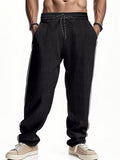 Men's Casual Corduroy Contrast Color Stripe Straight Pants