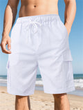 Men's Casual Drawstring Pocket Cargo Shorts