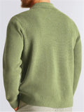 Male's Autumn Comfy Solid Color Pockets Button Up Cardigan Sweaters