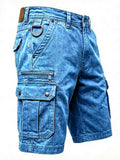 Mens Cotton Blend Multi Pocket Tactical Cargo Work Shorts