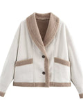 Women's Winter  Lapel Single Breasted Fleece-lined Coat