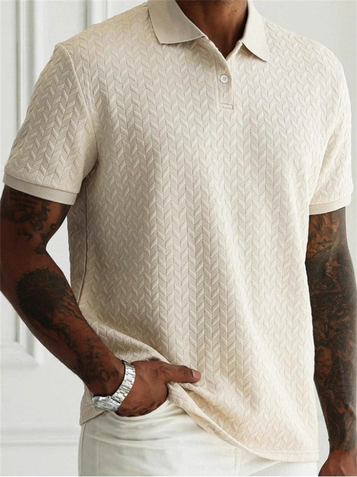 Men's Summer Lapel Short Sleeve Woven Polo Shirts