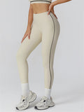 Contrast Trim Buttock Lifting High-Waist Workout Fitness Yoga Pants for Women