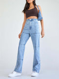 Spring Summer Casual High Waist Blue Jeans for Women