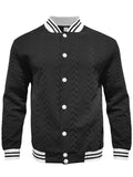 Casual Men's Jacquard Stand Collar Baseball Jackets