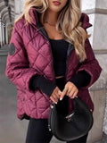 ‌Womens Casual Quilted Puffer Coat with Hood and Pockets‌