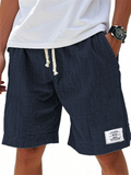 Men Cotton Blend Breathable Summer Casual Beach Shorts
