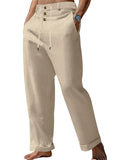 Men's Casual Solid Color High Rise Drawstring Pants