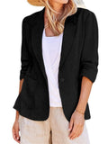 Women's Summer Solid Color Single Breasted Lapel Suit Coat