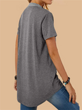 Stylish Patchwork Pocket Button T-shirt for Ladies