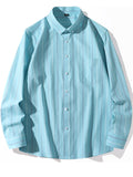 Plus Size Men's Cotton Contrast Color Stripe Shirts