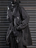 Male's Casual Autumn Solid Color Single-breasted Tie Waist Trench Coat