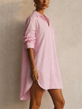 Women Casual Oversized Button Down Shirt Dress