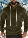 Men's Solid Color Long Sleeve Pullover Fleece Hoodies