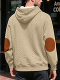 Men's Autumn Casual Solid Color Rhombus Jacquard Pullover Hoodie
