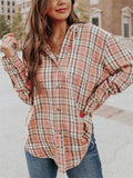 Women's Holiday Leisure Oversized Plaid Hooded Shirt