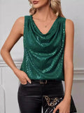 Women's Summer Sexy V-Neck Sequined Sleeveless Shirt