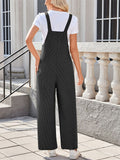 Women's Summer Casual Solid Color Pockets Strap Jumpsuits