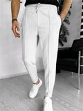 Men's Casual Solid Color Drawstring Waffle Pants