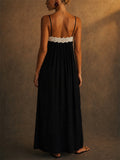 Womens Floral Lace Spaghetti Strap Summer Maxi Dress